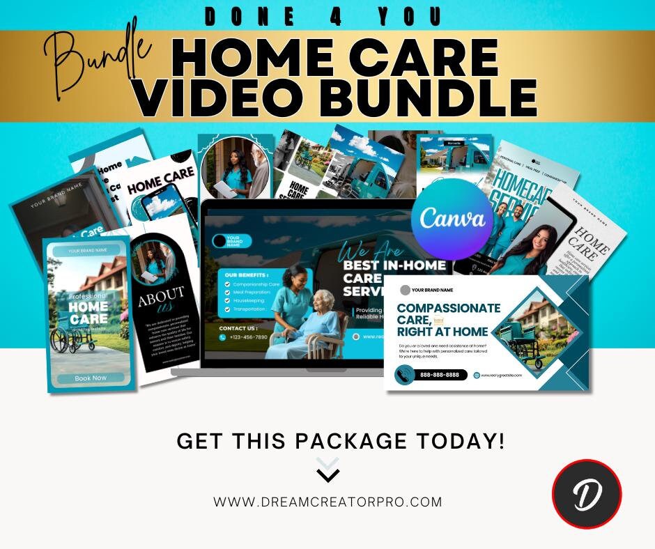 Home Care Service Video Bundle / DIY Home Care Reels / Transportation / Medical Template / Health Video Ads / Home Care Stories / CNA / ig