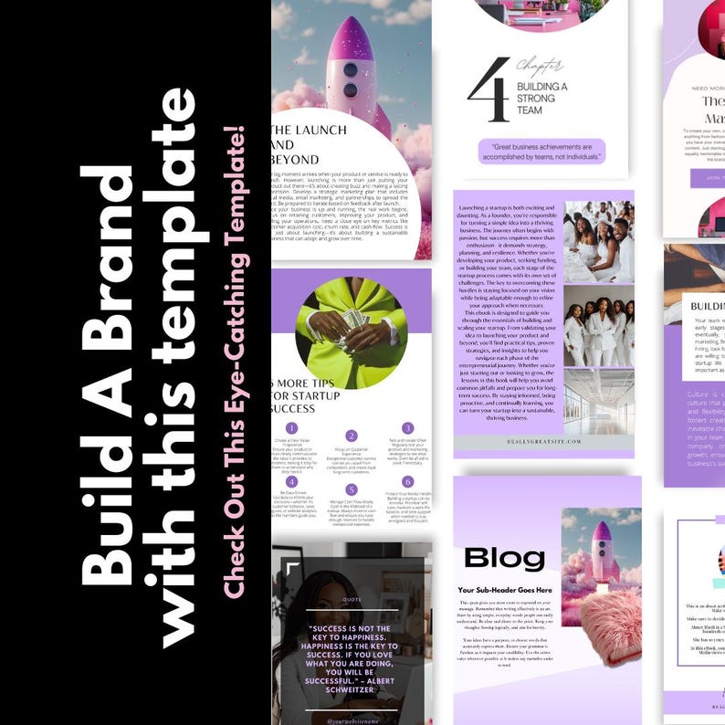 Business Startup Guide / Plr Ebook / Ebook Template / Canva Editable eBook Template /Entrepreneurship Guide / How to start up a business / from idea to launch