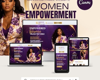 Women Empowerment Website Template | Women's Leadership Canva Website | Community Organization Website | Editable Canva Design