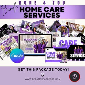 Home Care Service Canva Template Bundle | Website, Flyers, Business Cards, Social Media & Ebook Templates for Care Agencies / home care