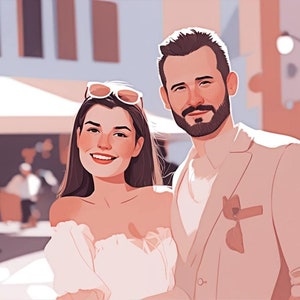 Retrato minimalista personalizado / Arte lineal personalizado simple y elegante - Foto de ilustración personalizada