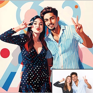 Colorful illustration Style Portrait - WPAP - Wedha's Pop Art Portrait - Custom WPAP Pop Art Portrait – Bold & Vibrant Personalized Artwork
