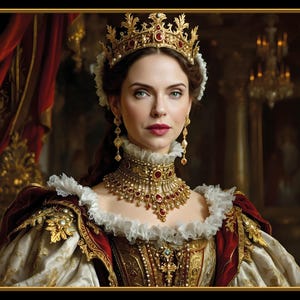 Personalized Renaissance Queen Portrait: Custom Royal Art (Digital Download)