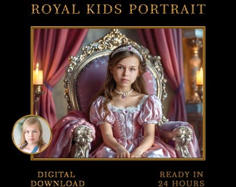 Regal Renaissance Princess Outfit for Kids, Custom Photo Art