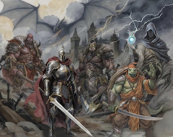 Custom DND Party Commission, Dungeons and Dragons Group Portrait, TTRPG Gift
