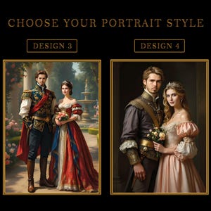 Personalized Renaissance Prince and Princess Portrait (Digital Download)