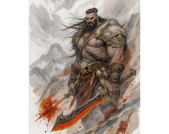 Custom DnD Fighter Portrait - Personalized Paladin Barbarian Warrior Art Commission - Hand Painted, No AI