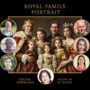 Custom Order – Royal Family Portrait - Max. 10 People- Pet