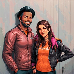 Portrait au format pixel personnalisé - oeuvre d'art personnalisée de style rétro - portrait numérique unique pour vous ou un être cher - cadeau parfait pour toute occasion
