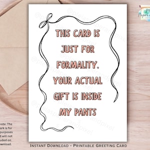 Funny Anniversary Card for Him or Her, Naughty Printable Card, Dirty Adult Valentine’s Day Card, Sexy Love Card, Funny Digital Birthday Card