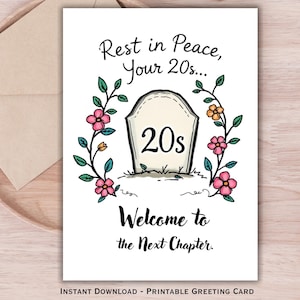 Funny 30th Birthday Card, “RIP Your 20s”, 30th Milestone Birthday, Printable Bday Card, Instant Download, Milestone Birthday Card