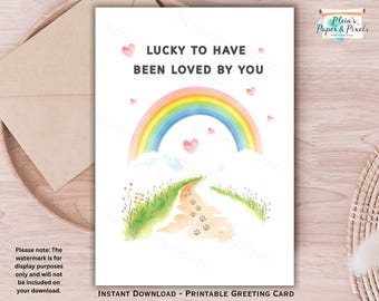 Rainbow Bridge Pet Loss Card: Watercolor Sympathy Gift (Digital Download)
