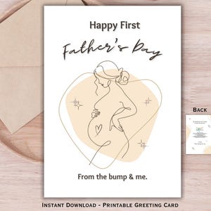 Première carte de fête des pères de Bump | Future papa carte | Carte de fête des pères grossesse minimaliste | Carte imprimable ou physique pour le nouveau papa