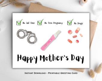 Lustige Muttertagskarte: Sarkastisches Mama Geschenk (druckbare Karte)
