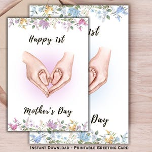 Première carte de fête des mères, cadeau nouvelle maman, carte de fête des mères pour fille ou garçon maman, premier cadeau d'étape pour la fête des mères, téléchargement immédiat