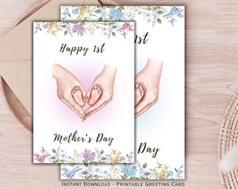 First Mother’s Day Card, New Mom Gift, Mothers Day Card For Girl or Boy Mom, First Mothers Day Milestone Gift, Instant Download