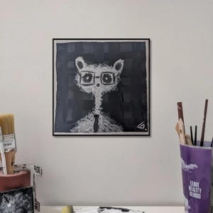 Cuadro original imprimible, regalo para el Día del Padre, adorable panda chino, decoración para amantes del arte, arte de oso panda, regalo para amantes de los animales.