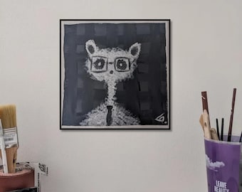 Lámina decorativa de un panda con traje: elegante oso para la oficina (descarga digital)