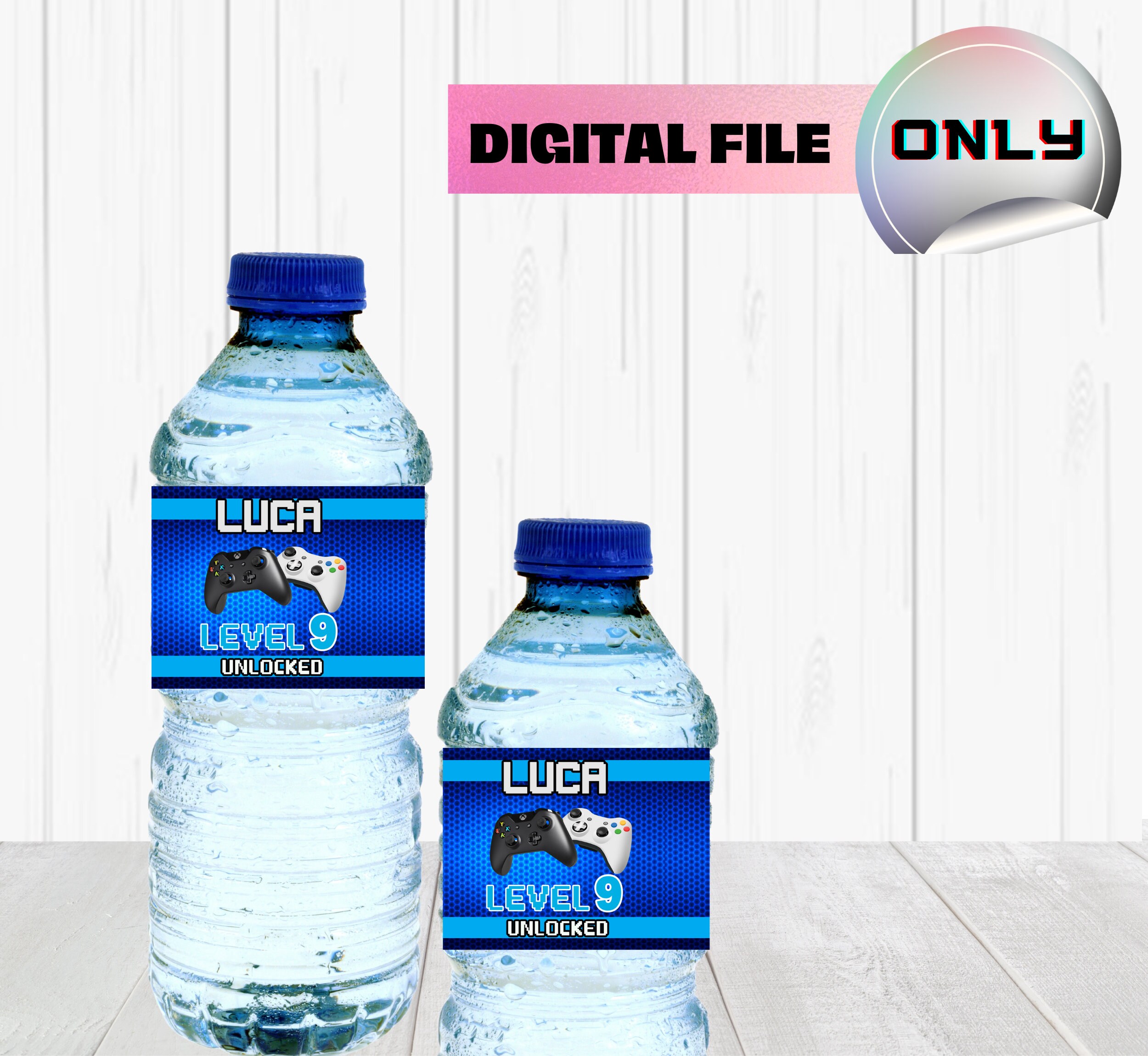 Gamer Water Bottle Labels Gamer Party Gamer Birthday Party Decorations ...