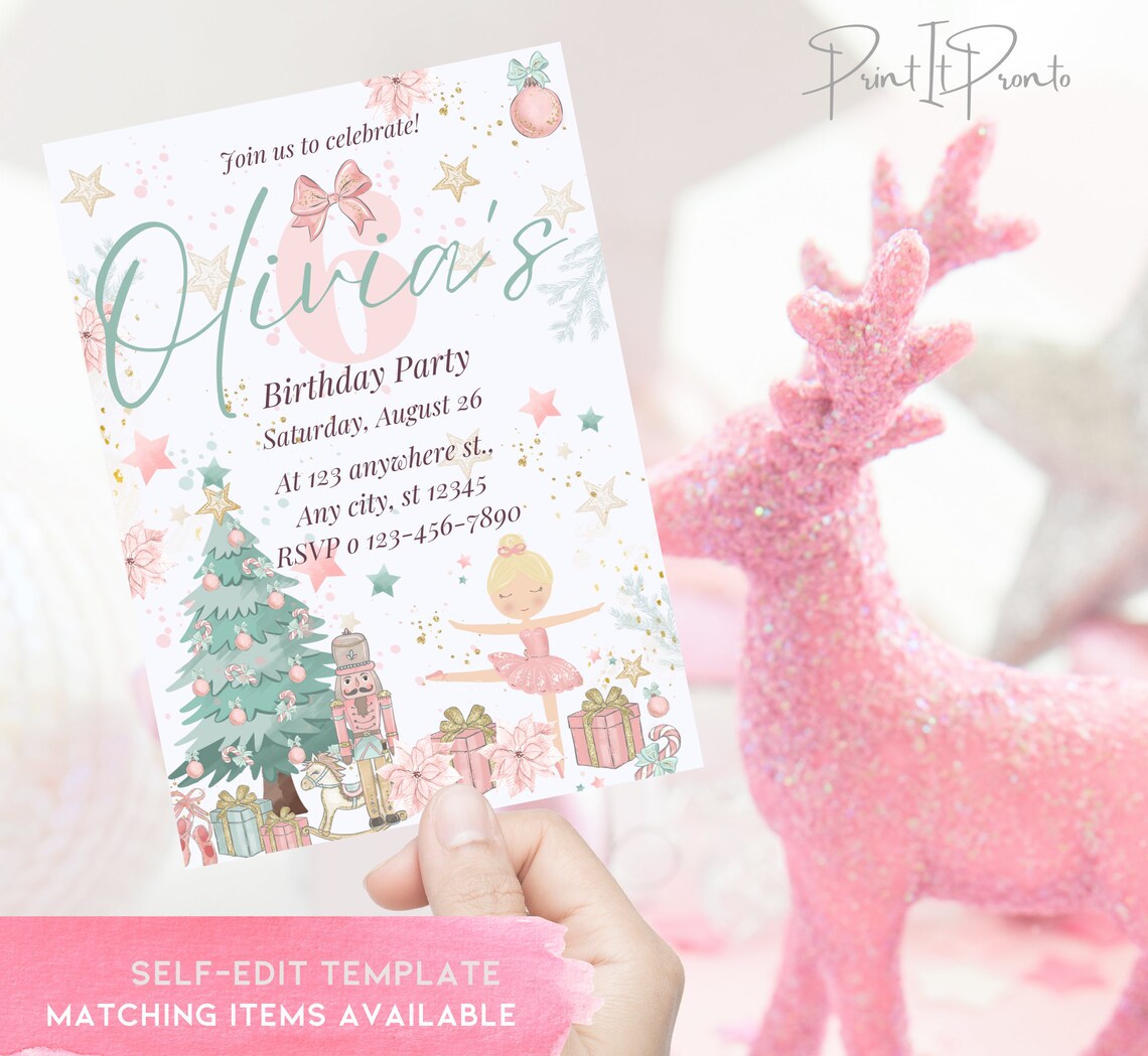 EDITABLE Nutcracker Invitation Birthday Party Decorations - Etsy