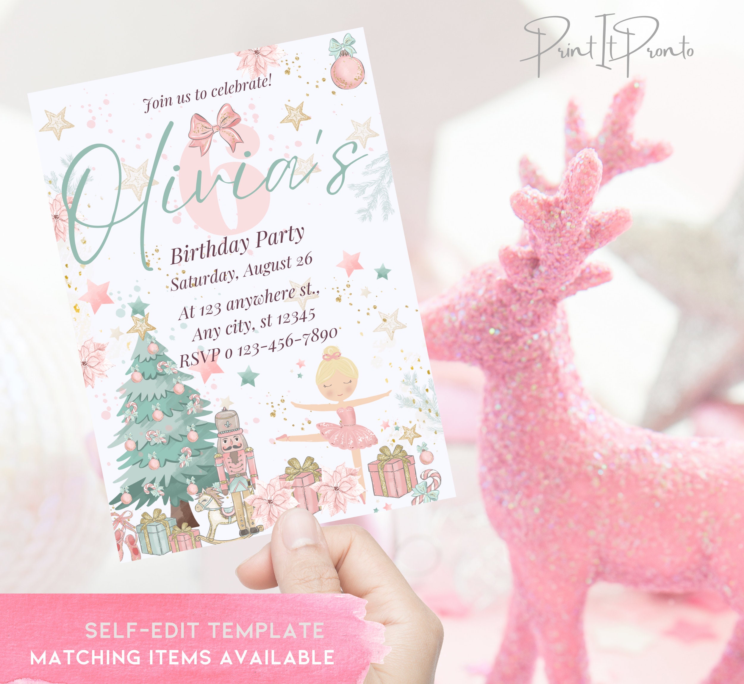 EDITABLE Nutcracker Invitation Birthday Party Decorations - Etsy