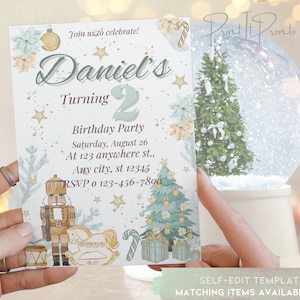 EDITABLE Nutcracker Invitation Birthday Party Decorations, Nutcracker Ballet Party, Nutcracker Ballet Theme TEMPLATE 0002