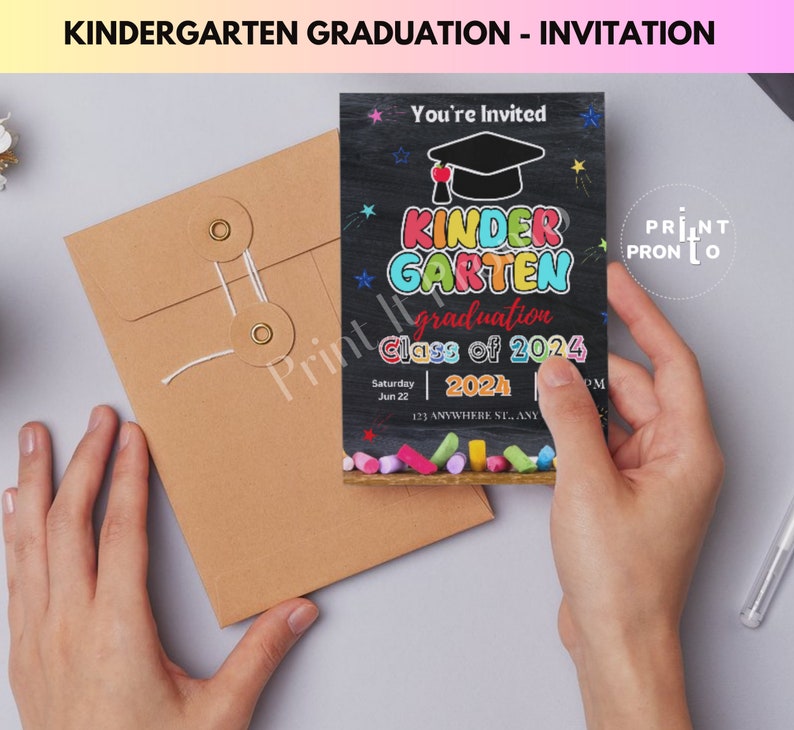Kinder Invit Editable Kindergarten Invitation Template, Kindergarten Graduation ...
