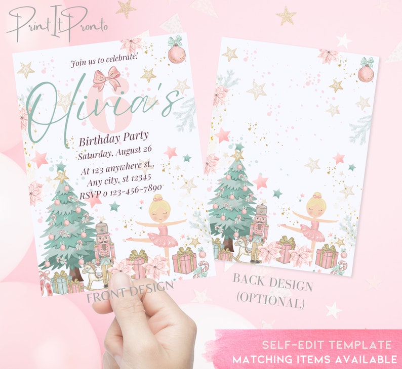 EDITABLE Nutcracker Invitation Birthday Party Decorations - Etsy