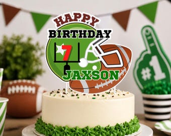 Editable Football Cake Topper Printable Big Game Cake Topper Football Birthday Party Decorations Football Centerpiece Sports Party 0008