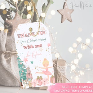 EDITABLE Nutcracker Favor Tag Party Decorations, Nutcracker Ballet Party, Nutcracker Ballet Theme, Nutcracker Thank You Tag 0001