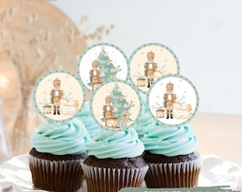 Nötknäpparen Cupcake Toppers Födelsedagsfest Dekorationer, Nötknäppare Balett Nötknäppare Födelsedag Digital Fil, Nötknäppare Party MALL 0002