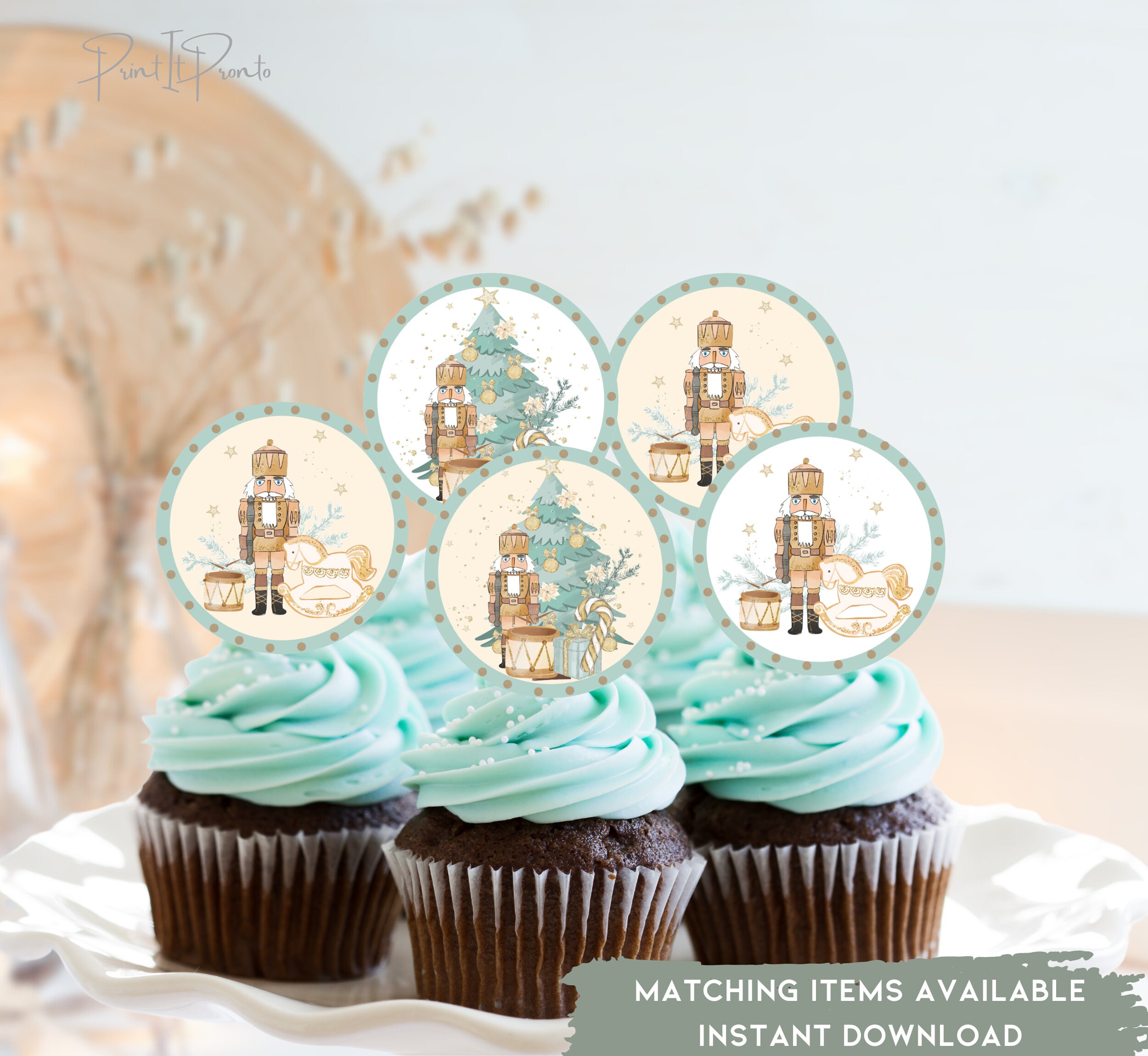 Nutcracker Cupcake Kit - 48 Pieces - Nutcracker Cupcake Toppers And...