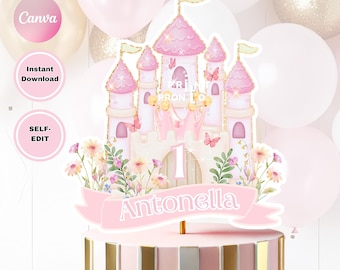 Princess Castle Cake Topper: Fairytale Party Decor (Digital Download)