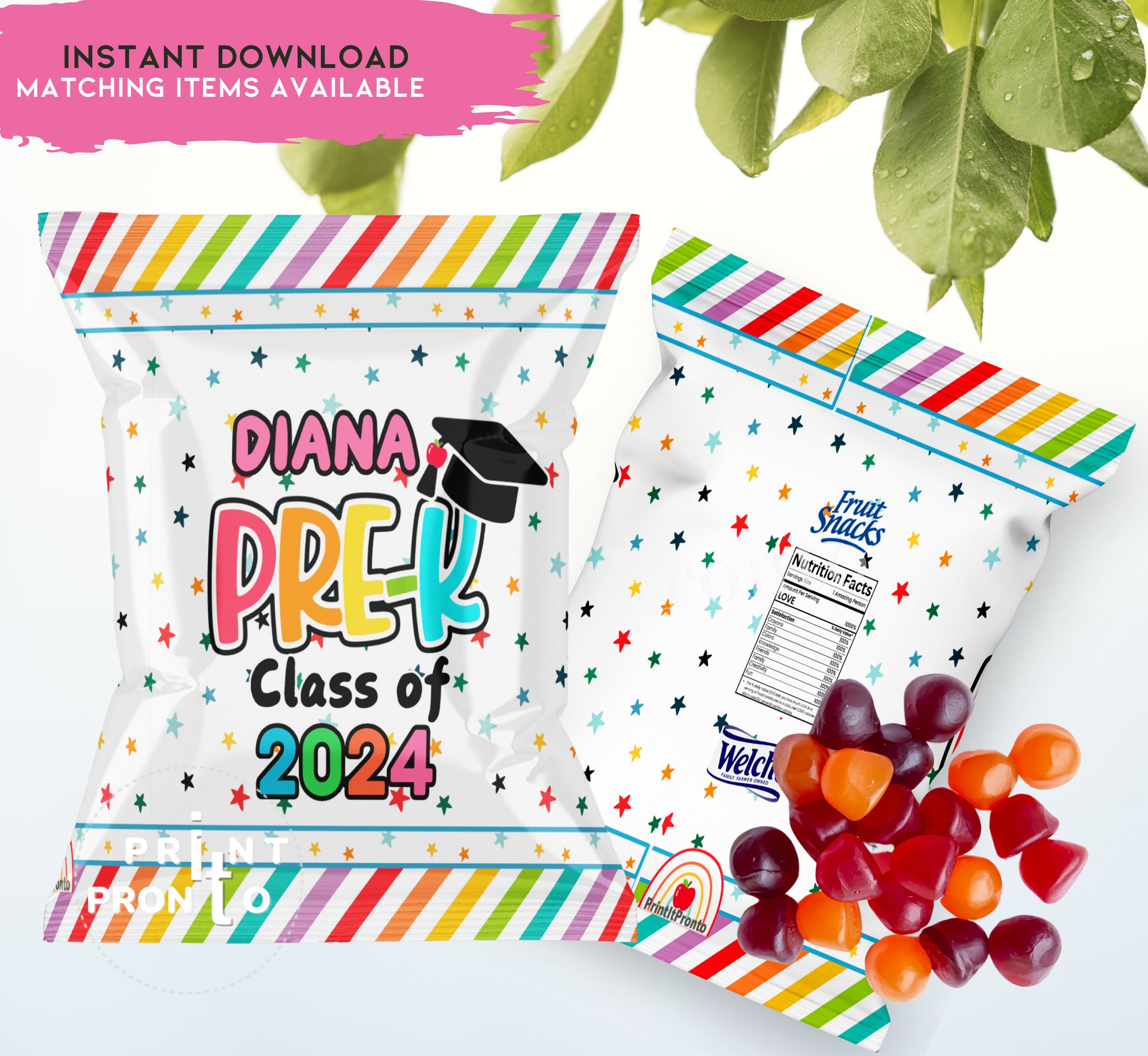 Pre-kindergarten Graduation Fruit Snacks, Graduation Favors ...