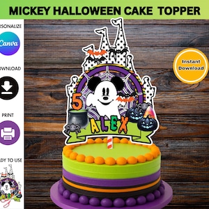 Mickey Cake Topper, Mickey Halloween, Mickey Not So Scary, Mickey 1st Birthday, Halloween Disney, Mickey Decorations, Mickey Spooky 0018