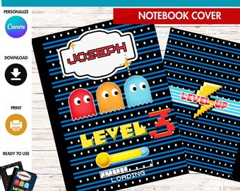 Retro Arcade Composition Book Cover, Composition Notebook Cover, Notebook Template, Composition Book, Personalized School Notebook 0020