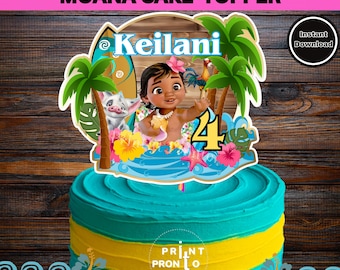 Moana Cake Topper: Island Birthday Party Decoration (Digital Design) 0017