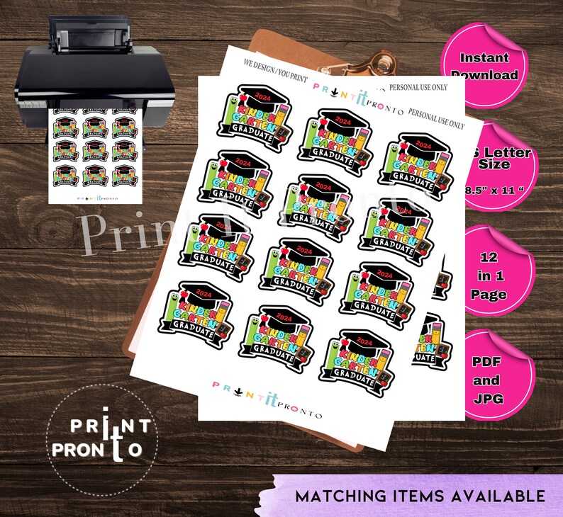 Kindergarten Graduation Cupcake Toppers, Pre Kindergarten Graduation ...