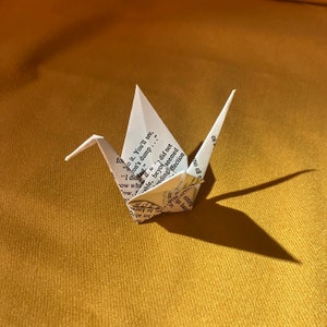 Origami Book (50) Paper Cranes, Upcycled Book Craft,  Recycled Paper Art, Paper Cranes Novel
