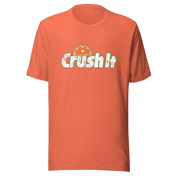 Pickleball Shirt for Pickleball Court, Orange Crush It, Retro Pickleball tshirt for men, women, unisex, Great Pickleball Player Gift