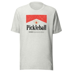 Retro Pickleball Addiction T-Shirt: Unisex Heathered Tee