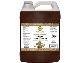 Organic Jamaican Black Castor Oil (1 Gallon - 8 lb Special)100% Pure Natural Cold Pressed Dark Premium Quality For Hair Growth Eye Brow/Lash