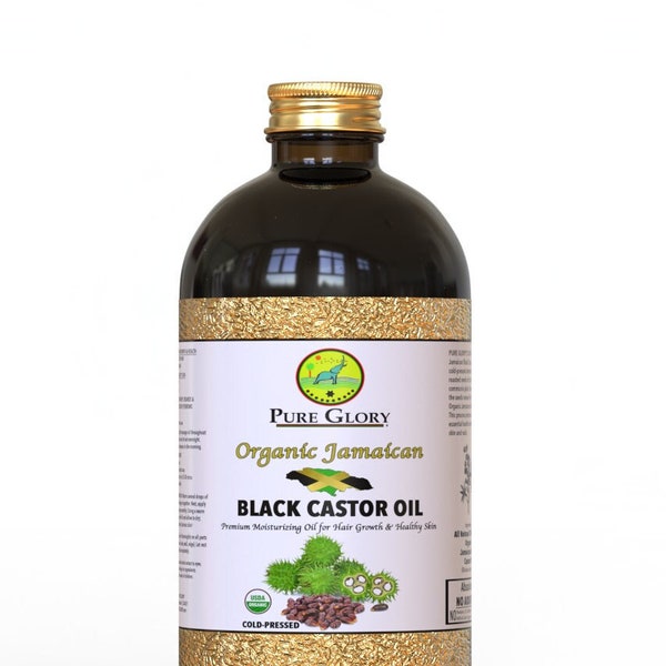 Organisches jamaikanisches schwarzes Rizinusöl (Glasflasche) 100% reines kaltgepresstes feuchtigkeitsspendendes Öl für bestes Haar und beste Haut | JBCO|Haarwuchs|Bartöl