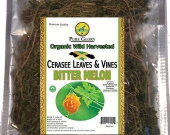 Organic Jamaican CERASEE| Premium Bitter Melon Leaves & Vines |Momordica Charantia|Best for CERASEE tea|Fresh Wild-Harvested Naturally dried