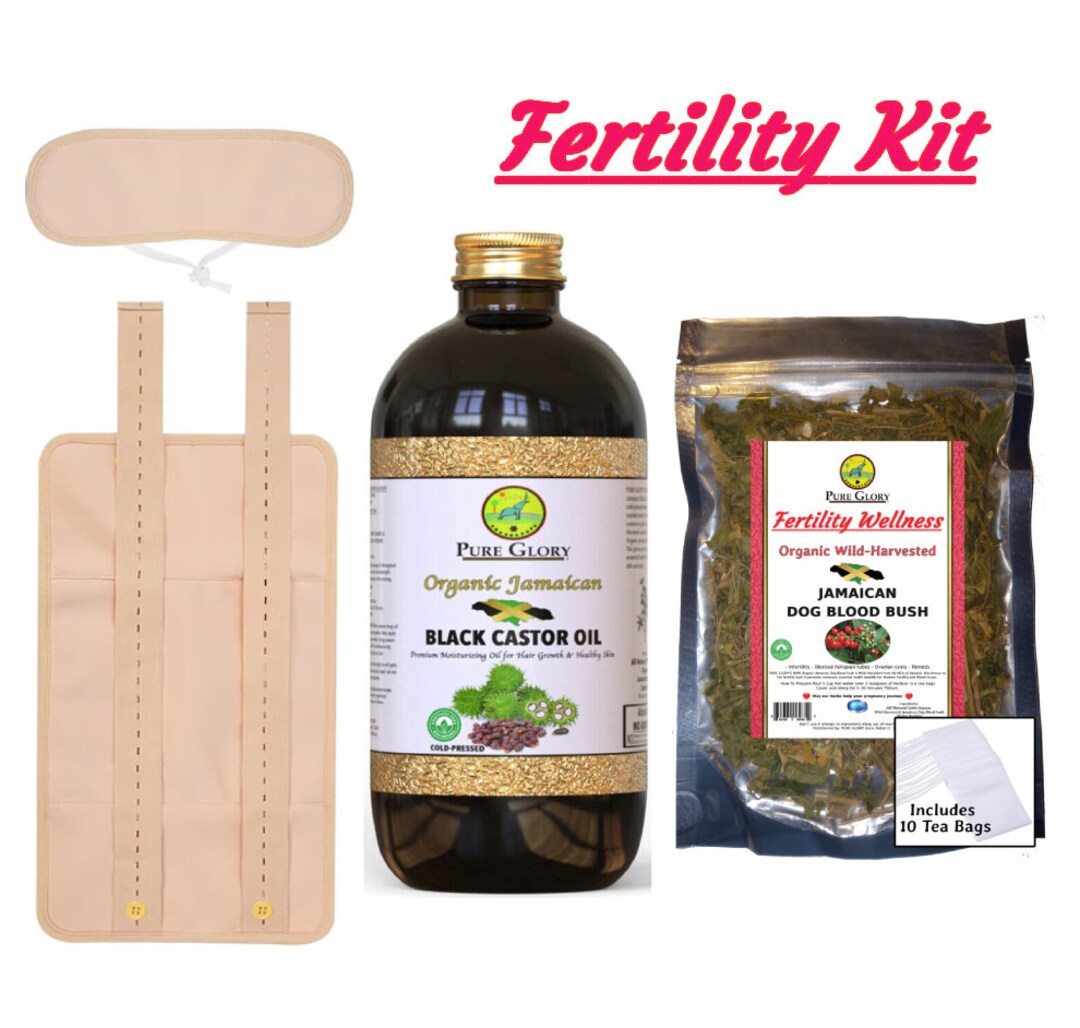 Fertility / Pregnancy Kit includes Organic Castor Oil Pack Jamaican Dog