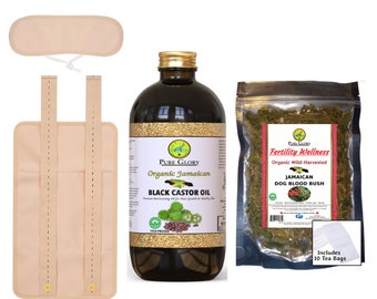 Fertility / Pregnancy kit (includes Organic Castor oil Pack- Jamaican Dog Blood bush- Jamaican Black Castor oil) Best for Fertility help