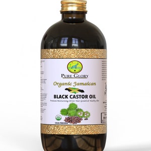 Organic Jamaican Black Castor Oil 100% Pure Cold Pressed Moisturizing Oil for Best Hair and Skin |JBCO|Hair Growth|Hexane Free(Glass Bottle)