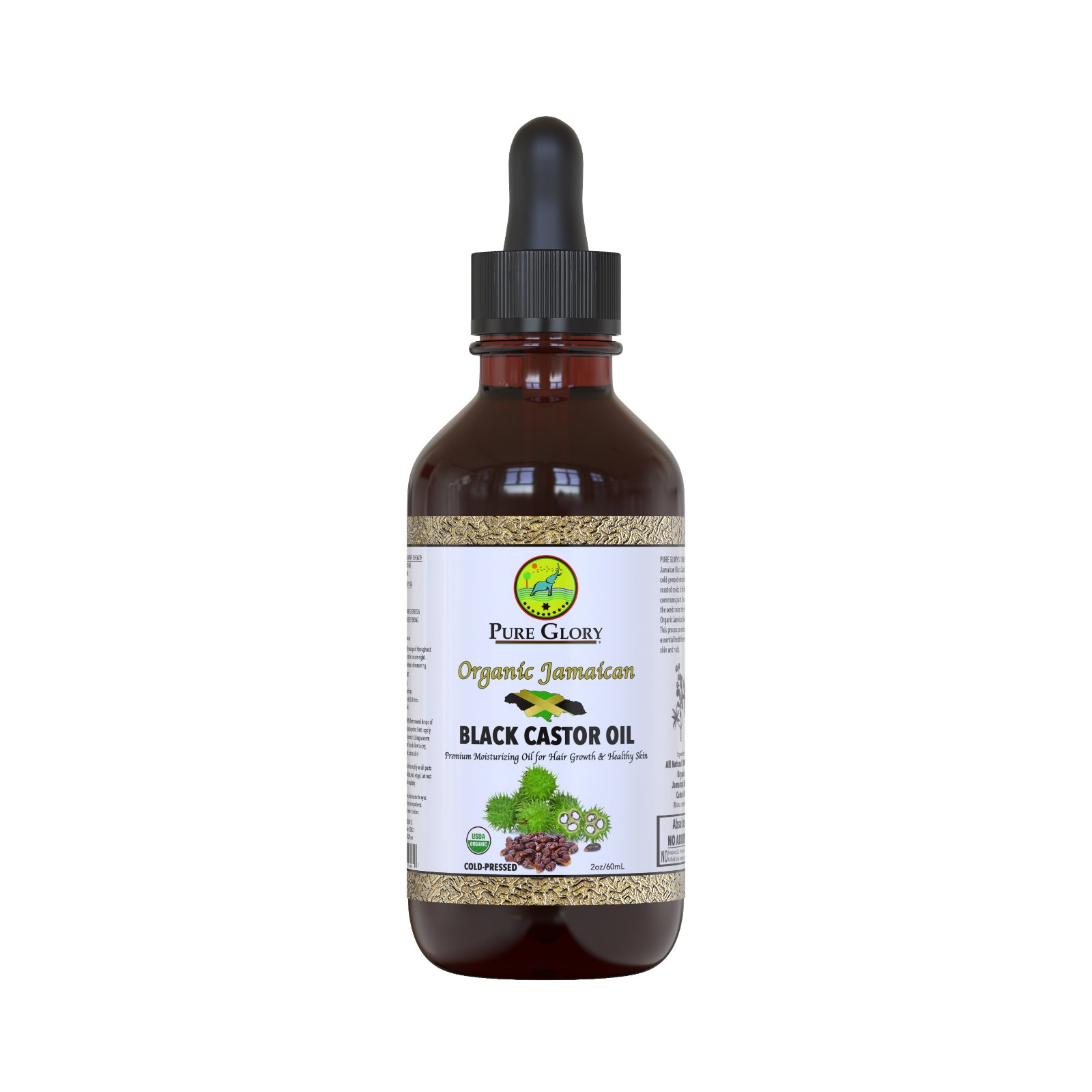 Organic Jamaican Black Castor Oil 100 Pure Cold Pressed Moisturizing