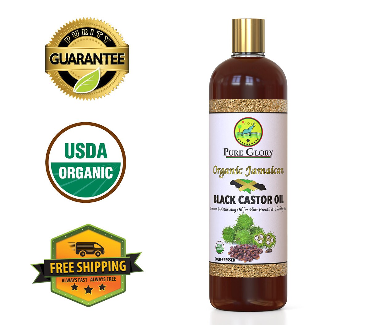 Organic Jamaican Black Castor Oil 100 Pure Cold Pressed Moisturizing