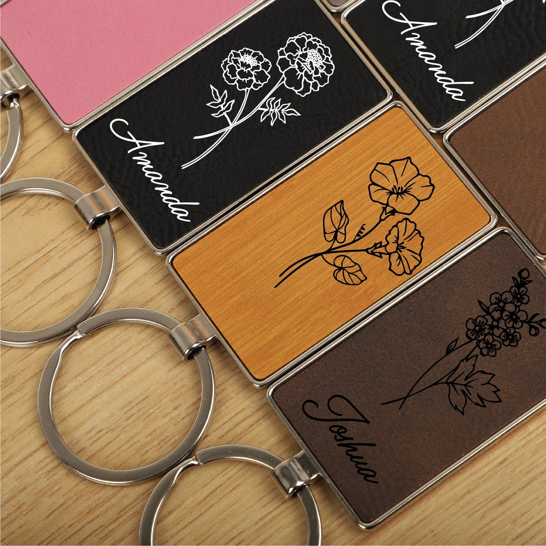 Customize Keychains Personalized Leather Keychain, Customized Keychain, Custom Leather Key ...